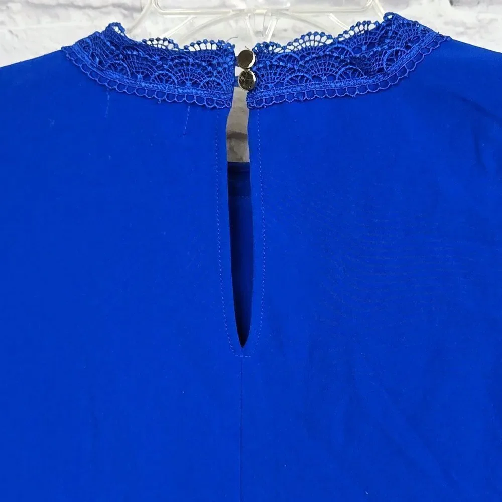 GB Girls Dress Royal Blue Puffy Sheer Lace Sleeve Elegant Semi-Formal Cruise
